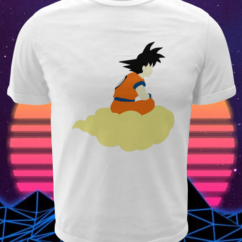 Polera blanca Dragon Ball con diseño de Goku