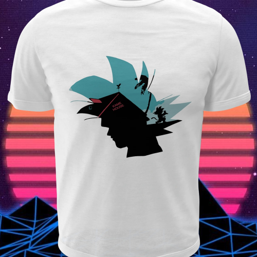 Polera blanca Dragon Ball con diseño de Goku