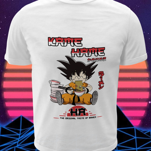 Polera blanca Dragon Ball con diseño de Goku