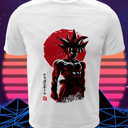 Polera blanca Dragon Ball con diseño de Goku