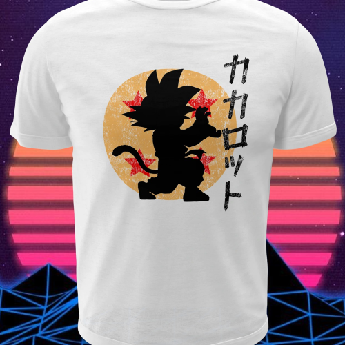 Polera blanca Dragon Ball con diseño de Goku