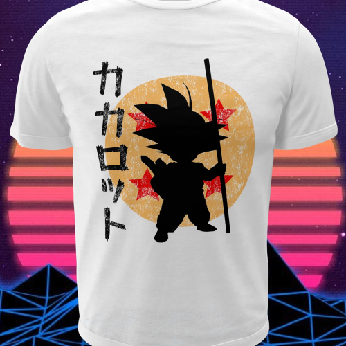 Polera blanca Dragon Ball con diseño de Goku