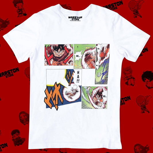 Polera blanca Dragon Ball con diseño de Goku