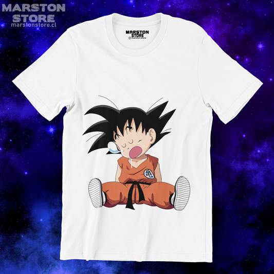 Polera blanca Dragon Ball con diseño de Goku