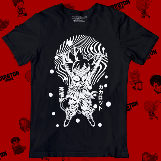 Polera negra Dragon Ball con diseño de Goku GT