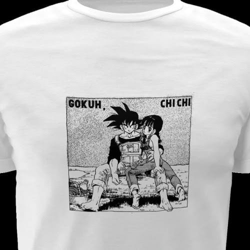 Polera blanca Dragon Ball con Goku y Milk