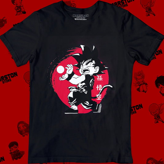 Polera negra Dragon Ball con diseño de Goku