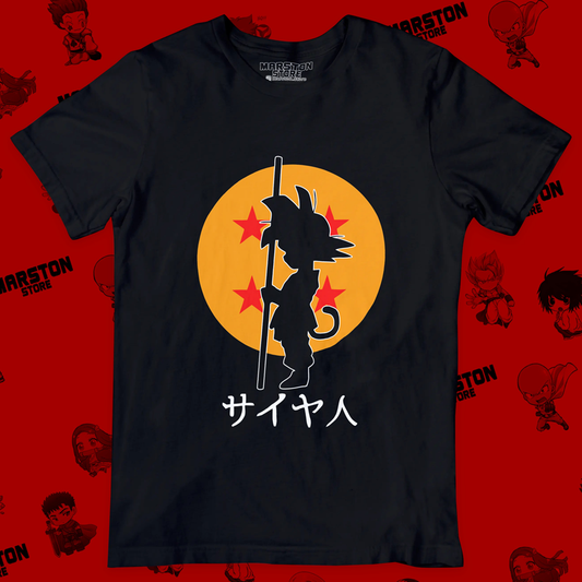 Polera negra Dragon Ball con diseño de Goku