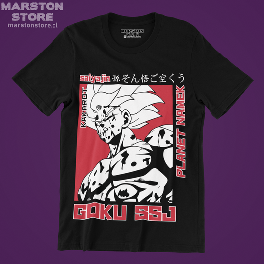 Polera negra Dragon Ball con diseño de Goku