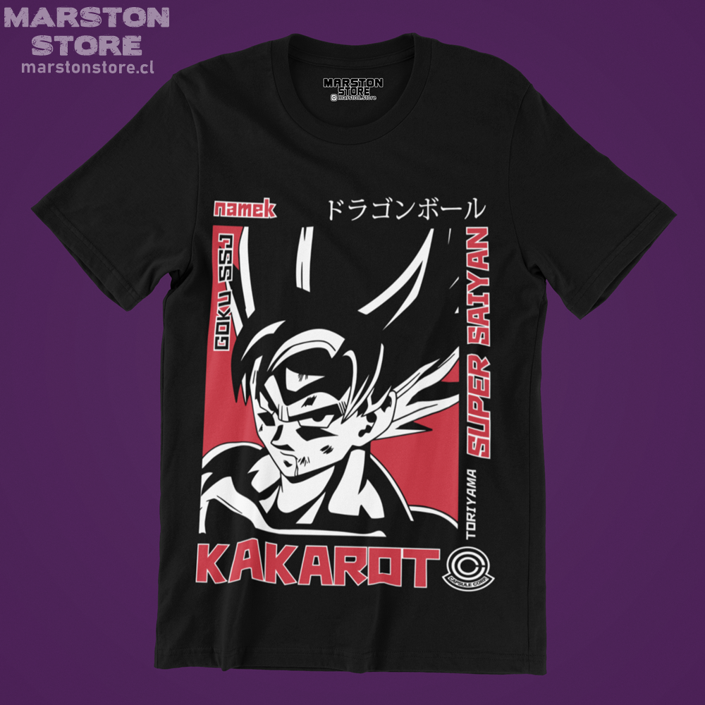 Polera negra Dragon Ball con diseño de Goku
