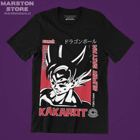 Polera negra Dragon Ball con diseño de Goku