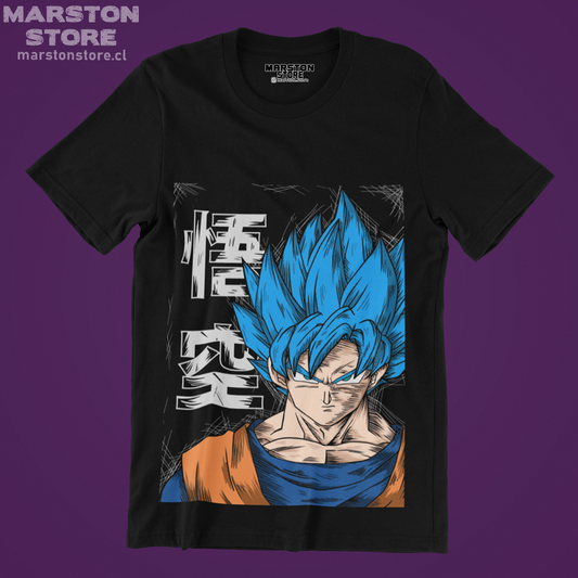 Polera negra Dragon Ball con diseño de Goku