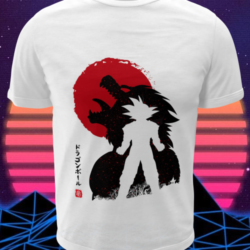Polera blanca Dragon Ball con Goku Ozaru