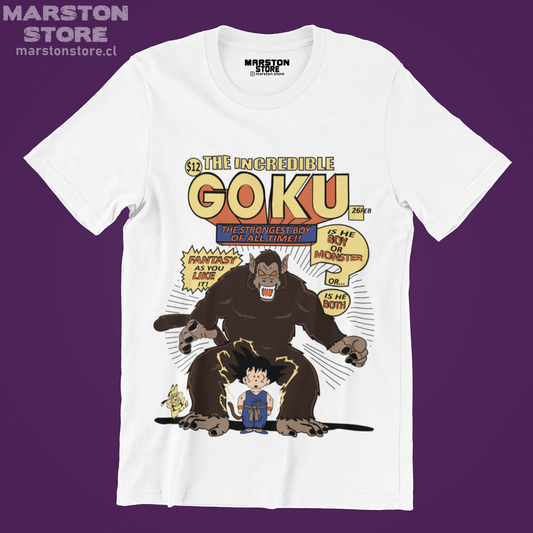 Polera blanca Dragon Ball con Goku Ozaru