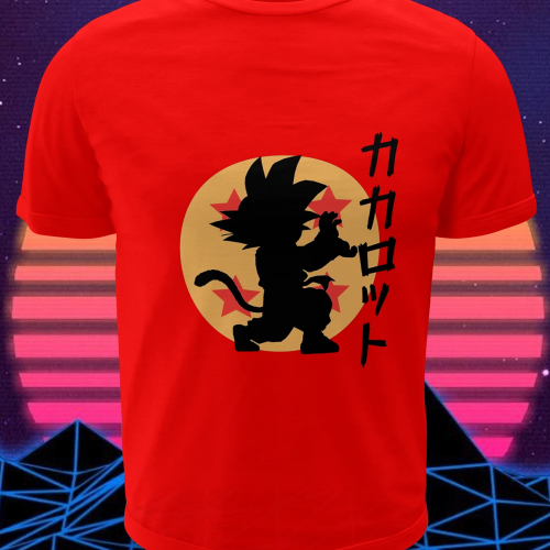 Polera roja Dragon Ball con diseño de Goku