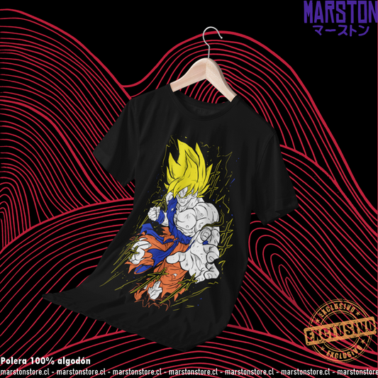 Polera negra Dragon Ball con Goku Super Saiyan