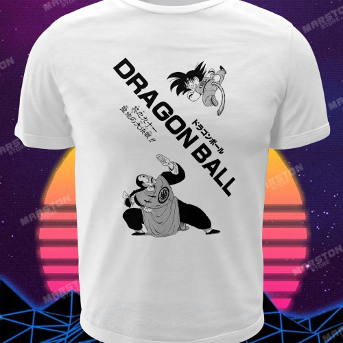 Polera blanca Dragon Ball con Goku y Tao Pai Pai
