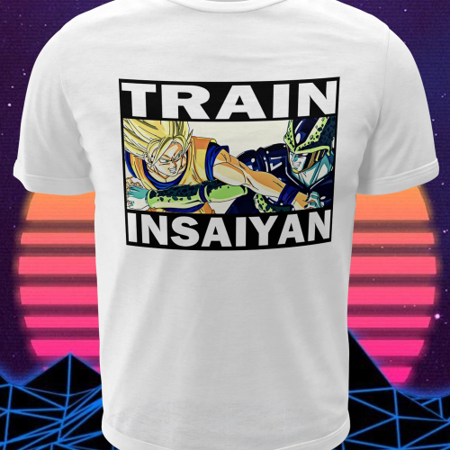 Polera blanca Dragon Ball con Goku vs Cell