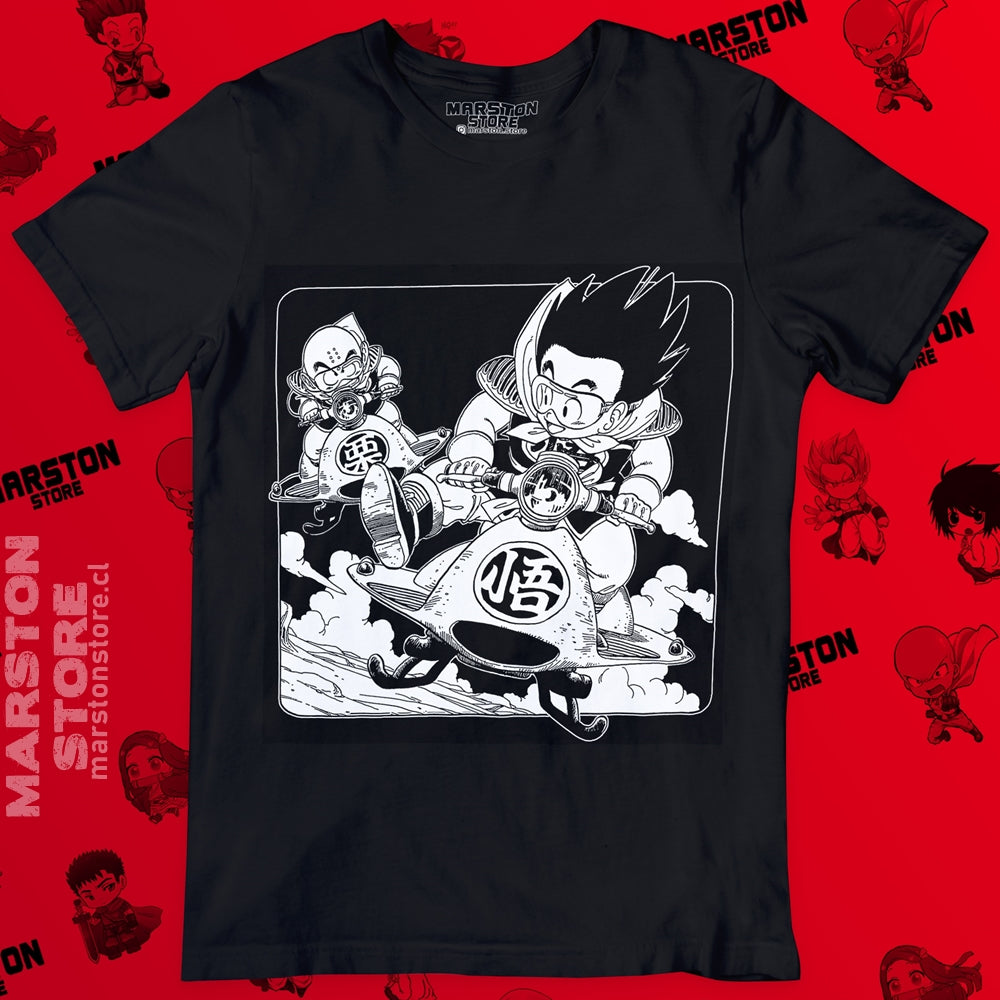 Polera negra Dragon Ball con Krillin y Goku