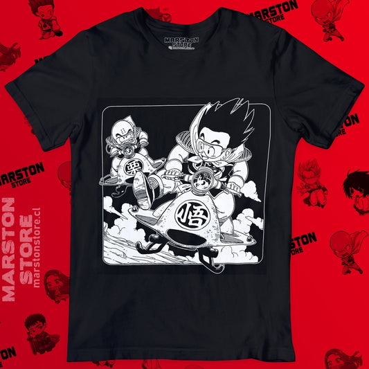 Polera negra Dragon Ball con Krillin y Goku