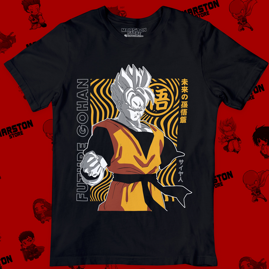 Polera negra Dragon Ball con diseño de Mirai Gohan