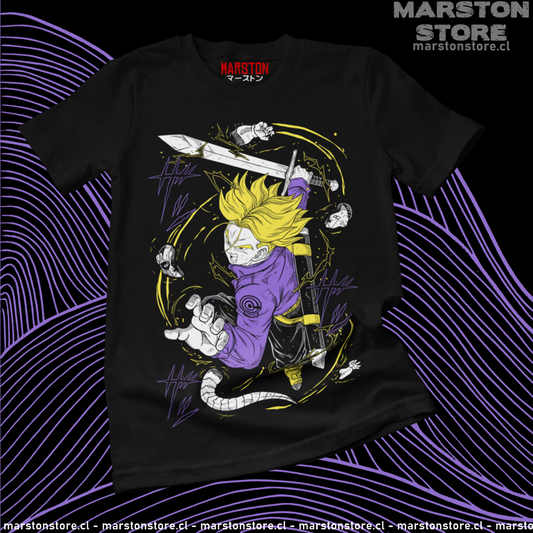 Polera negra Dragon Ball con Mirai Trunks y Freezer