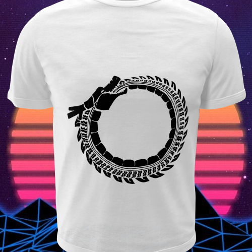 Polera blanca Dragon Ball con diseño de Shen Long