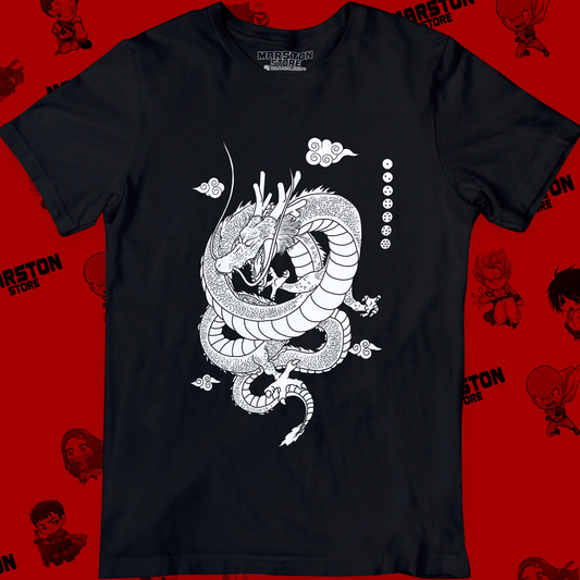 Polera negra Dragon Ball con diseño de Shen Long