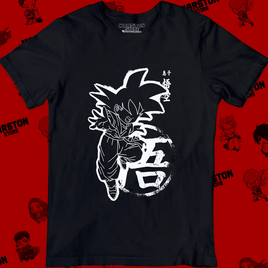 Polera negra Dragon Ball con diseño de Son Goku