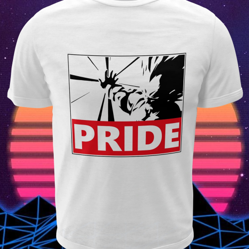 Polera blanca Dragon Ball con diseño de Vegeta