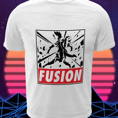 Polera blanca Dragon Ball con Vegeta y Goku