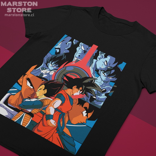 Polera negra Dragon Ball con Vegeta y Goku
