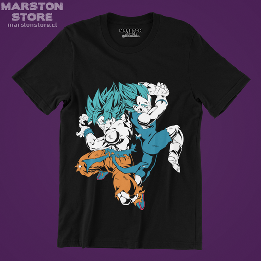 Polera negra Dragon Ball con Vegeta y Goku