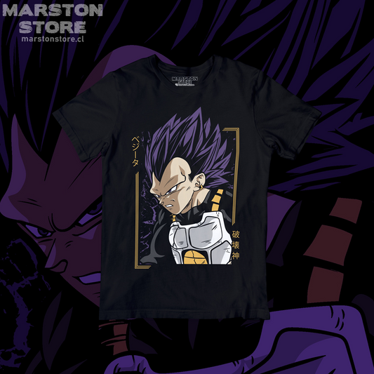 Polera negra Dragon Ball con Vegeta Ultra Ego