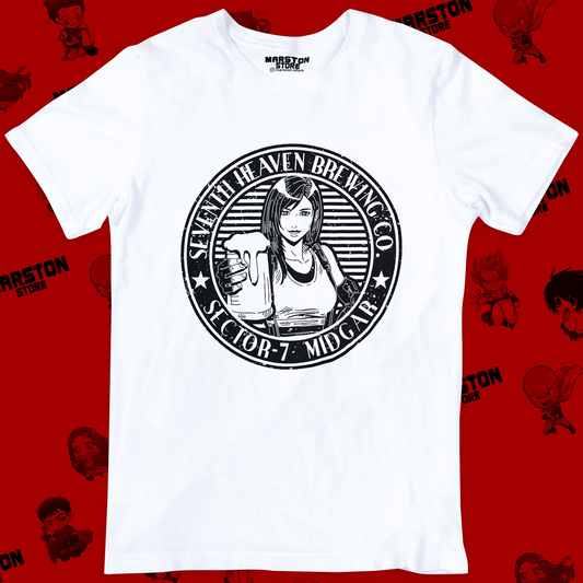 Polera blanca Final Fantasy con diseño de Tifa Lockhart