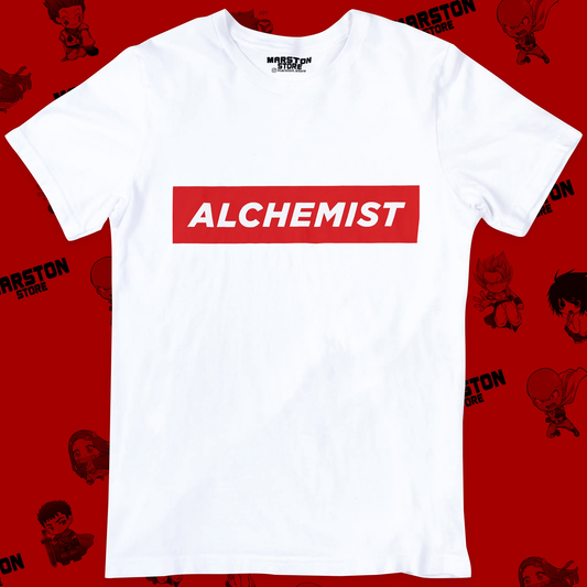 Polera blanca Fullmetal Alchemist con diseño inspirado en el anime