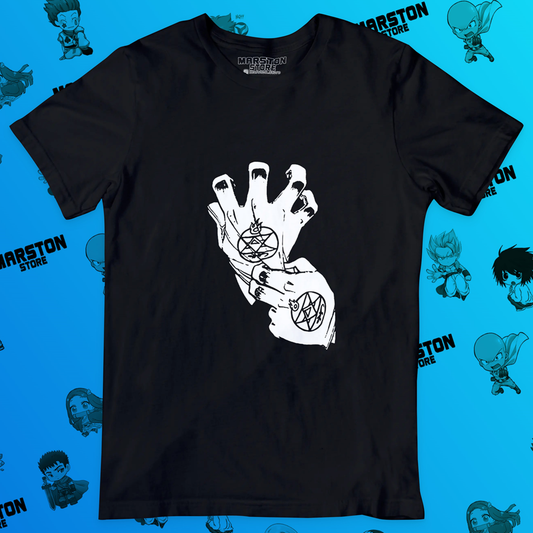 Polera negra Fullmetal Alchemist con diseño inspirado en el anime
