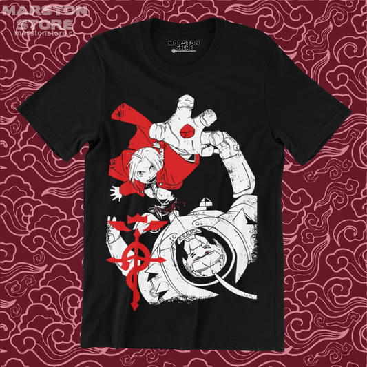 Polera negra Fullmetal Alchemist con Edward Elric y Alphonse Elric