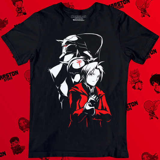Polera negra Fullmetal Alchemist con Edward Elric y Alphonse Elric