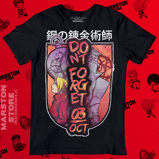Polera negra Fullmetal Alchemist con Edward Elric y Alphonse Elric