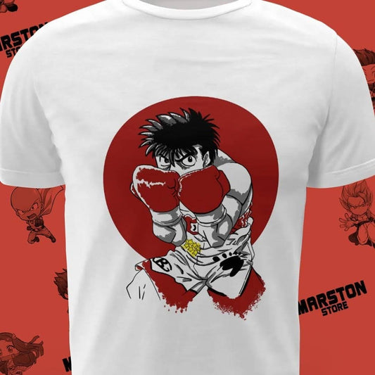 Polera blanca Hajime no Ippo con diseño de Ippo Makunouchi