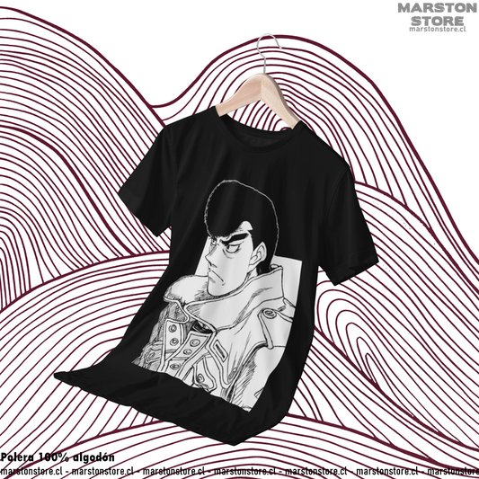 Polera negra Hajime no Ippo con diseño de Mamoru Takamura