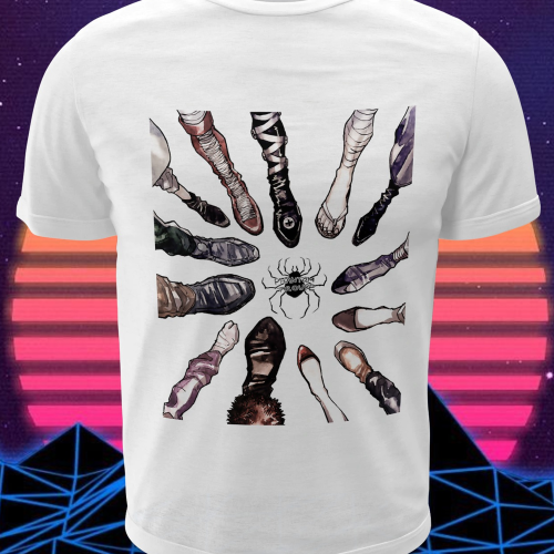Polera blanca con diseño de Hunter x Hunter