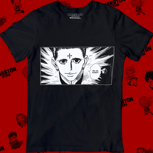 Polera negra Hunter x Hunter con diseño de Chrollo Lucilfer