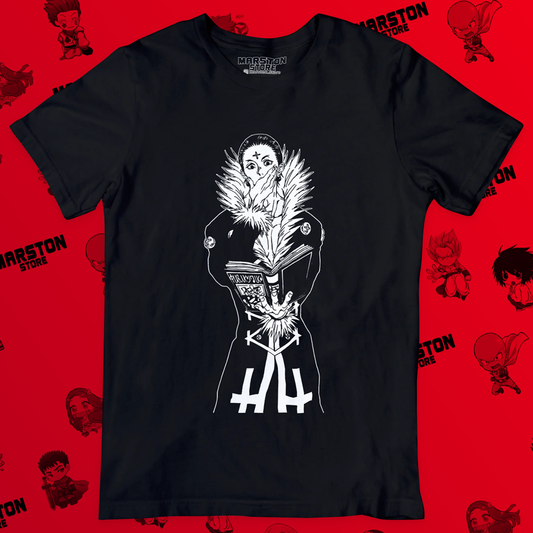 Polera negra Hunter x Hunter con diseño de Chrollo Lucilfer