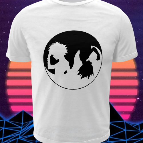 Polera blanca Hunter x Hunter con Gon Freecss y Killua Zoldyck