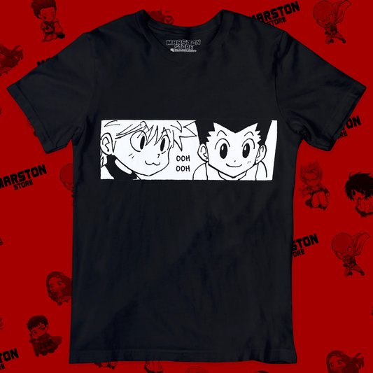 Polera negra Hunter x Hunter con Gon Freecss y Killua Zoldyck