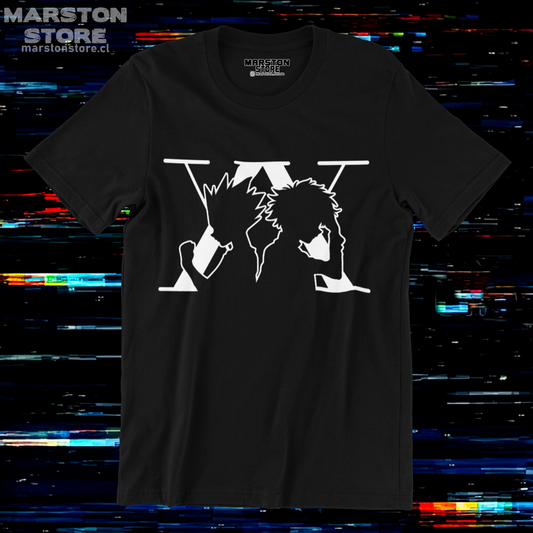 Polera negra Hunter x Hunter con Gon Freecss y Killua Zoldyck