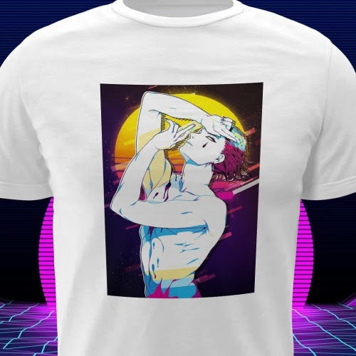 Polera blanca Hunter x Hunter con diseño de Hisoka Morow