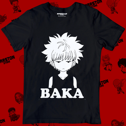 Polera negra Hunter x Hunter con Killua Zoldyck estilo Baka